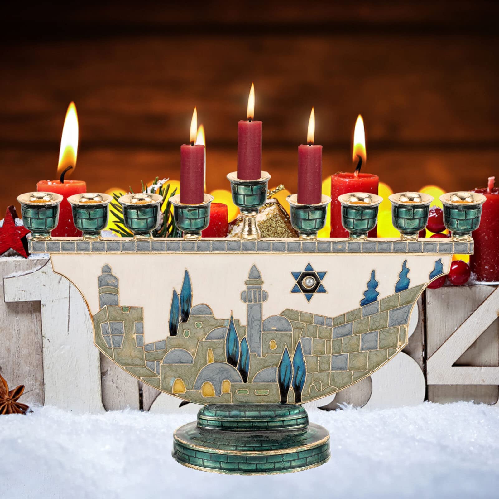 Jerusalem Menorah Hanukkah Can - Home Decor Gift recension och pris
