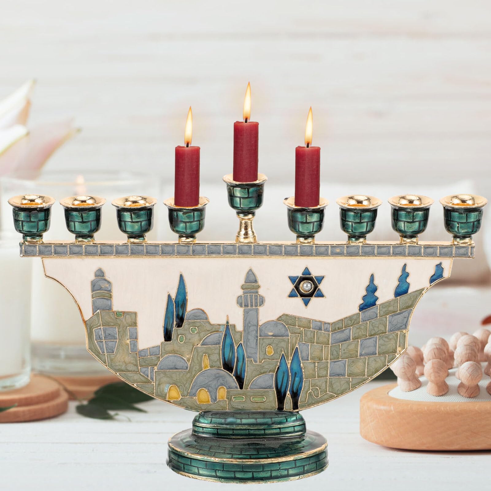 Jerusalem Menorah Hanukkah Can - Home Decor Gift recension och pris