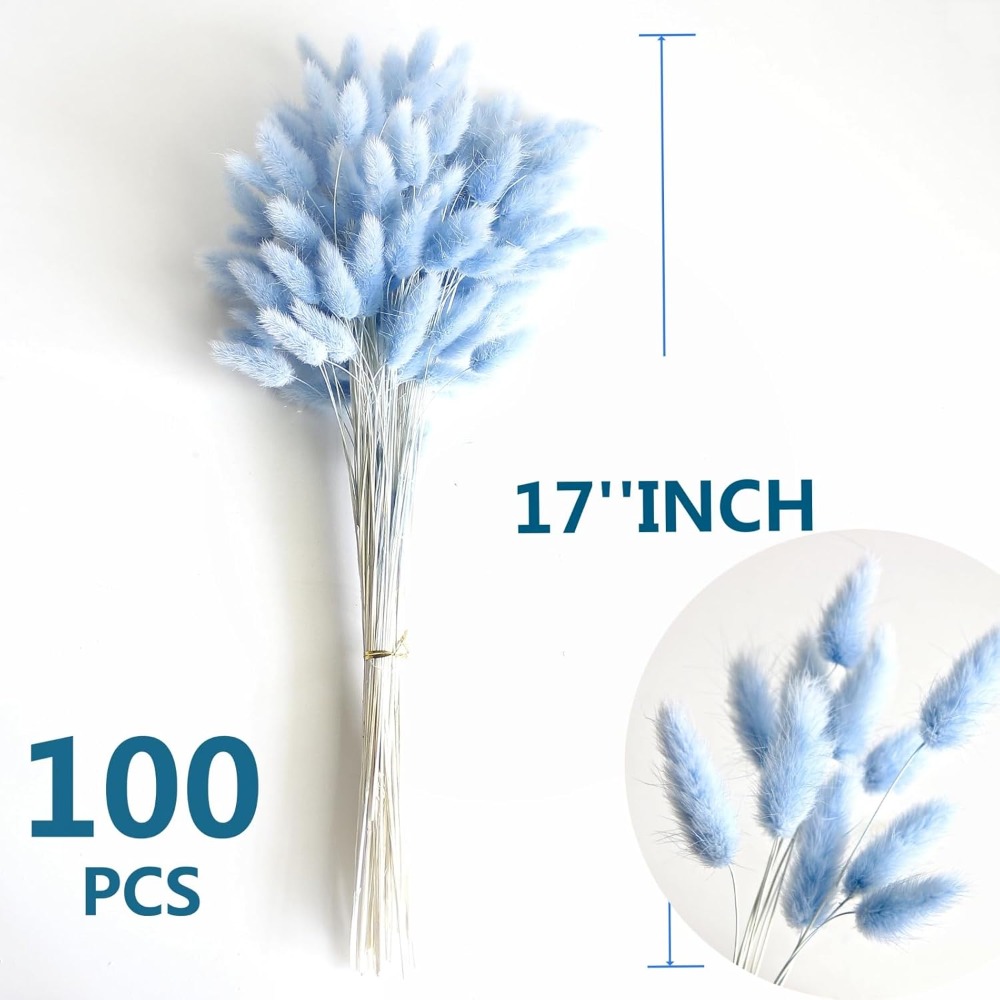 100PCS Blue Hare's-tail Grass  - Home Decor Vase With Flowers recension och pris
