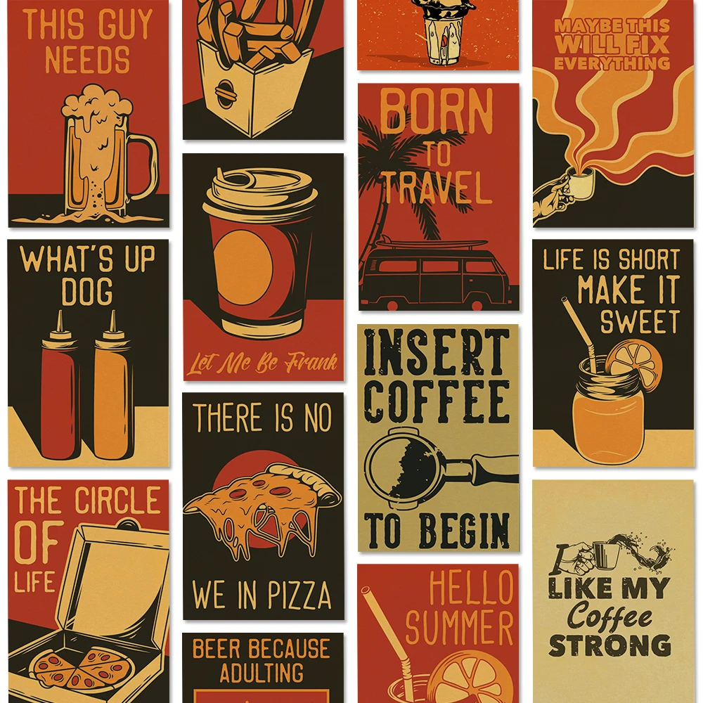 Coffee Vector Set of  Posters  - Home Decor Vector recension och pris