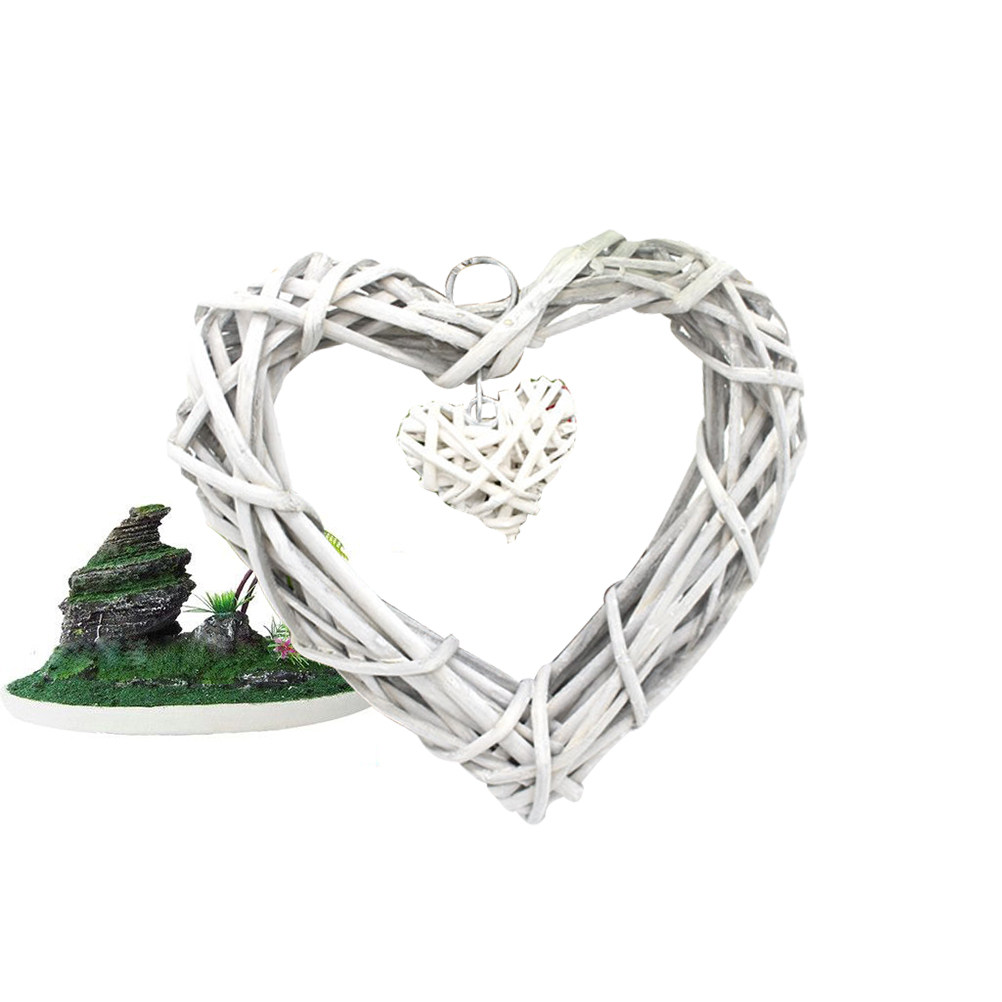 Rustic Love Heart Hanging Craf - Home Decor Rattan recension och pris